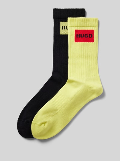 HUGO Socken mit Label-Stitching im 2er-Pack Neon Gelb 1