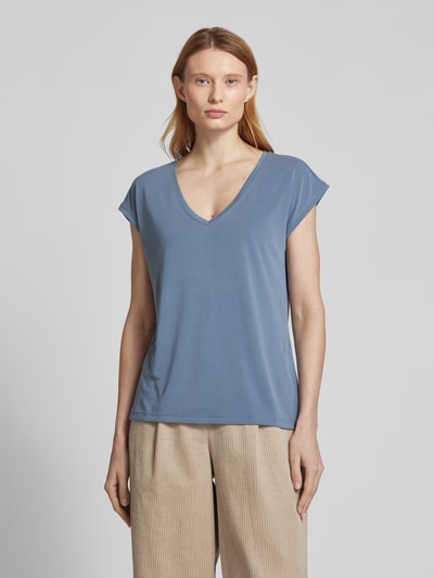 Vero Moda Comfort Fit T-Shirt mit Modal-Anteil Modell 'FILLI' Bleu 4