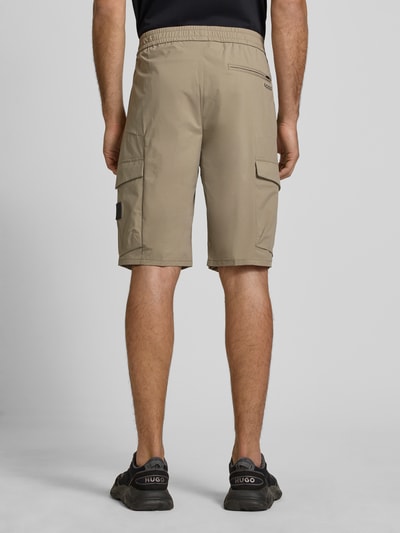 BOSS Green Tapered fit bermuda met cargozakken Kaki - 5