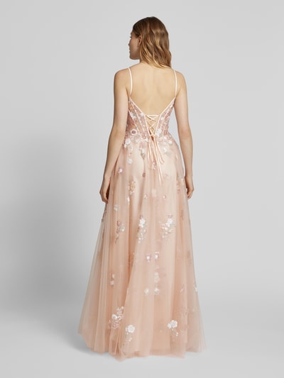 Unique Abendkleid mit Paillettenbesatz Rose 5