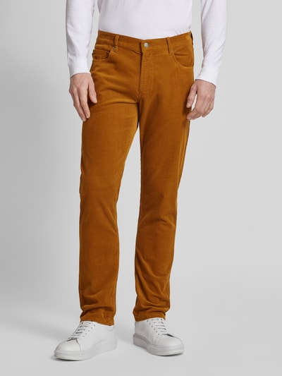 Christian Berg Men Corduroy broek met 5-pocketmodel Donkergeel - 4