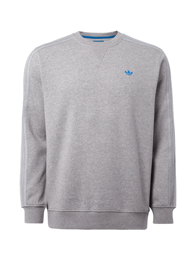 adidas Originals Sweatshirt mit Zierstreifen und Logo-Stickerei Hellgrau Melange 1