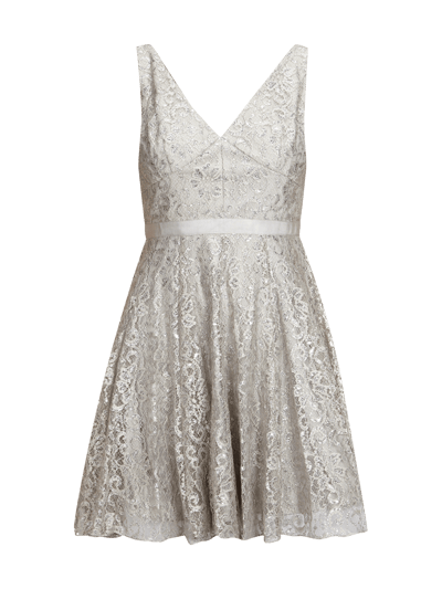 Adrianna Papell Cocktailkleid aus glitzernder Spitze Sand 2