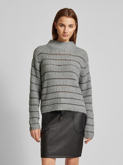 monari Gebreide pullover met turtleneck Donkergrijs gemêleerd - 4