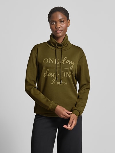 Soyaconcept Sweatshirt mit Stehkragen und Tunnelzug Modell 'BANU' Oliv 4