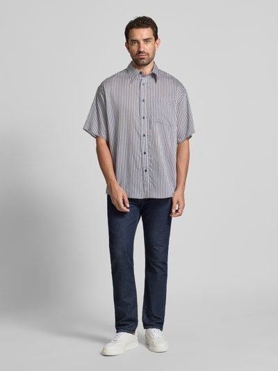 American Vintage Regular Fit Freizeithemd mit Brusttasche Modell 'ZIVOW' Blau 1