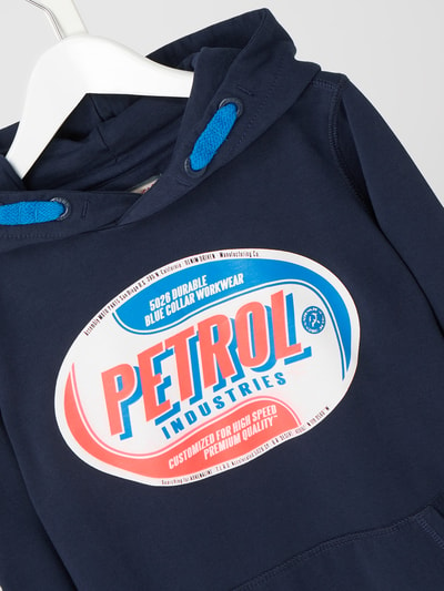 Petrol Hoodie aus Baumwolle Marine 2