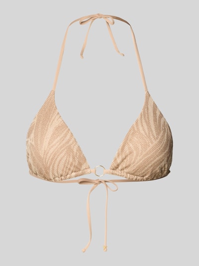Produktfoto, Bikini-Oberteil in Triangel-Optik Modell 'Zoe' von Guess mit Allover-Animal-Print aus Elastischer-Material-Mix in Beige- und Brauntönen