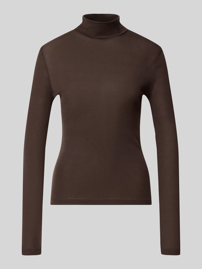 Produktfoto, sweter z golfem z mieszanki lyocellu i bawełny, krój slim fit, drobny splot, model 'ZERAFINE' od DRYKORN, długość tyłu 60 cm, długość rękawów 66 cm