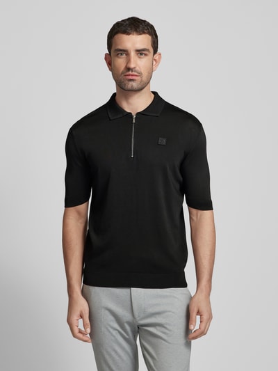 HUGO Regular fit poloshirt met labelpatch, model 'Sayfong' Zwart - 4