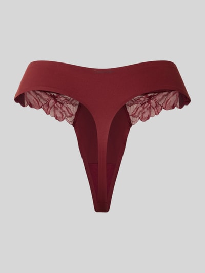 Calvin Klein Underwear Slim fit string met kant Aubergine - 3