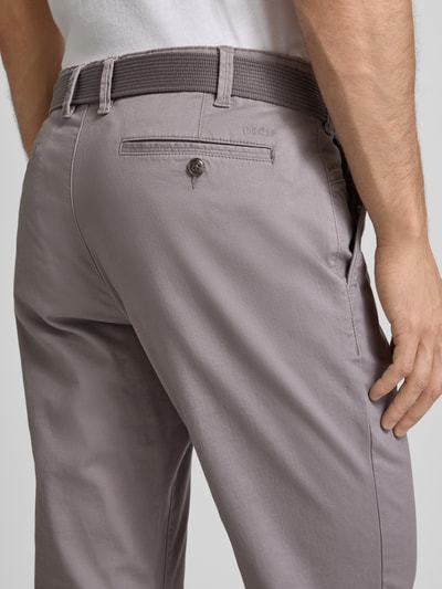 MCNEAL Slim Fit Chino mit Gürtel Flanell Melange 3