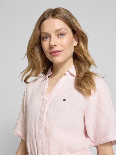 Tommy Hilfiger Ausgestelltes Hemdblusenkleid aus reinem Leinen Rosa 3