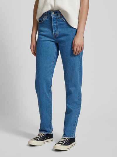 Levi's® Jeansy o kroju regular fit ze szlufkami na pasek model ‘501 CROP JAZZ POP’ Jeansowy niebieski 4