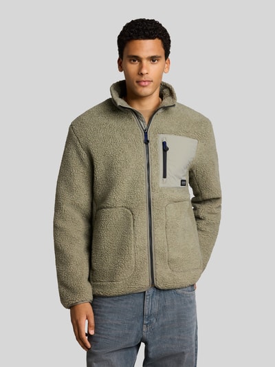 Tom Tailor Denim Teddyjacke mit Brusttasche Oliv 4
