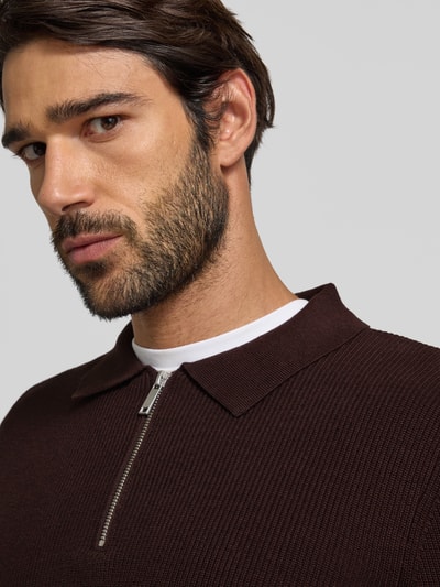 MCNEAL Strickpullover mit Reverskragen Schoko Melange 3