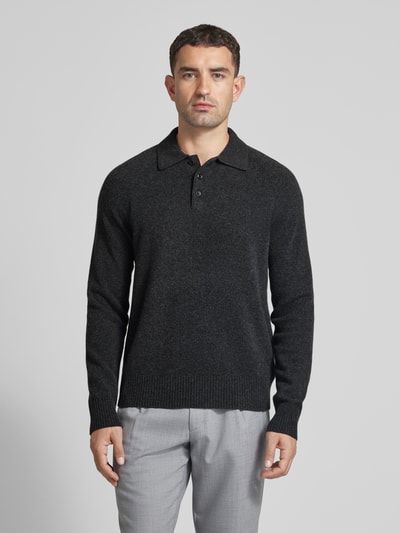 CK Calvin Klein Gebreide pullover van wol met labeldetail Antraciet - 4