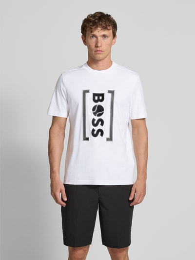 BOSS Green Regular Fit T-Shirt aus reiner Baumwolle Modell 'ICONIC' Weiss 4