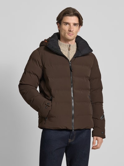 FIRE + ICE Buffer jacket met capuchon model 'LUKA' Donkerbruin - 4
