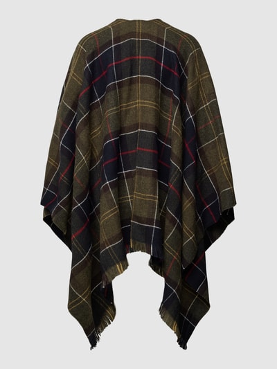 Barbour Poncho mit Fransen Modell 'STAFFEN' Oliv 3