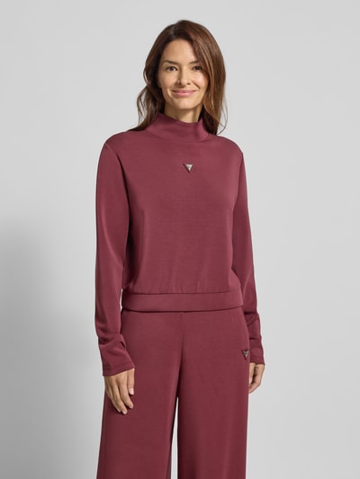Guess Activewear Sweatshirt met opstaande kraag, model 'OLYMPE' Bordeaux - 4