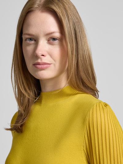 Zero Strickpullover aus Viskose-Mix mit Ballonärmeln GELB 3