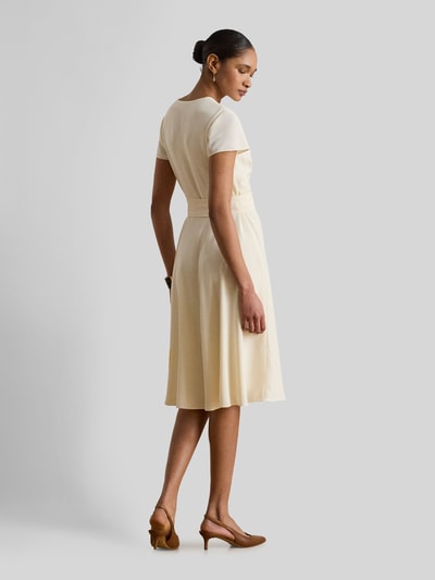 Lauren Ralph Lauren Knielanges Kleid in Wickeloptik Ecru 5