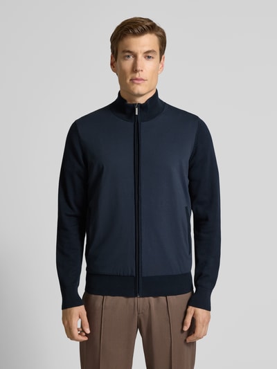 bugatti Regular fit bomberjack van puur katoen met ritssluiting Marineblauw - 4