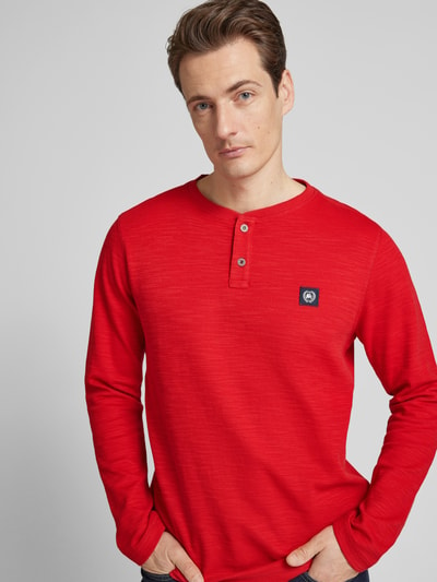 Lerros Longsleeve mit Knopfleiste Modell 'SERAFINO' Rot 3