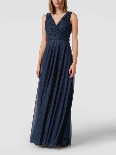 TROYDEN COLLECTION Abendkleid mit V-Ausschnitt Marine 4