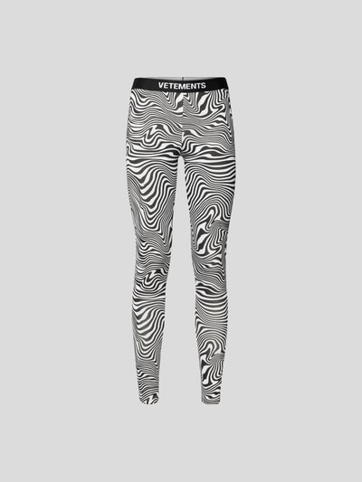 VETEMENTS Skinny Fit Leggings mit Allover-Muster Black 2