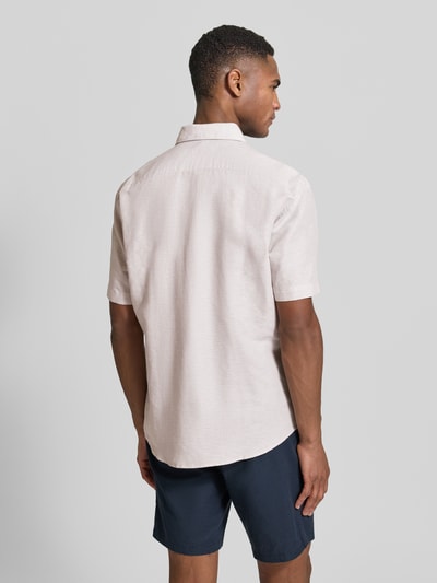 Jake*s Slim Fit Freizeithemd aus Leinen-Mix Beige 5