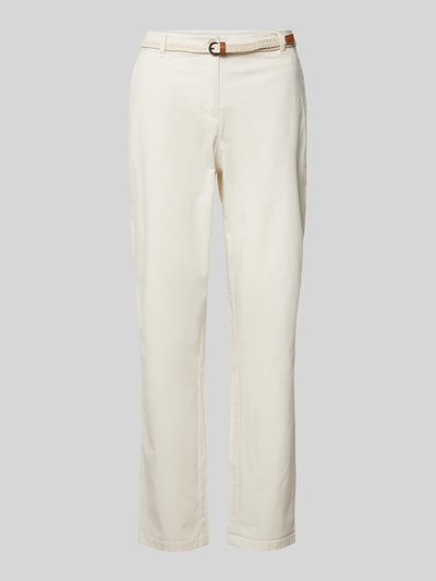 Christian Berg Woman Casual Fit Chino mit Gürtel Offwhite 1