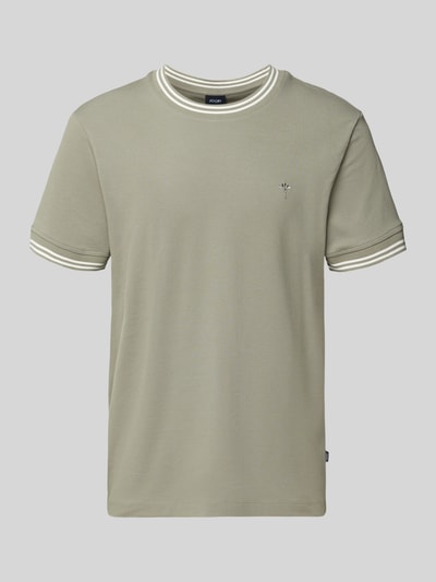 Produktfoto, T-Shirt mit Kontraststreifen Modell 'Jose' von JOOP! Collection aus Baumwoll-Elasthan-Mix in Helloliv, Regular Fit, Rundhalsausschnitt