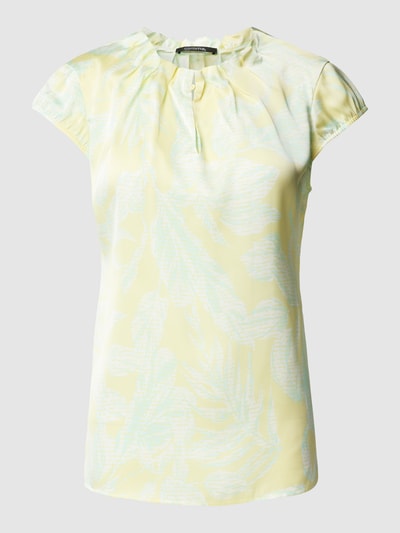 COMMA Blusenshirt mit Allover-Muster Hellgelb 2
