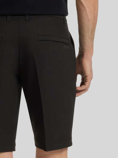 BOSS Green slim fit chino short met persplooien Zwart - 3