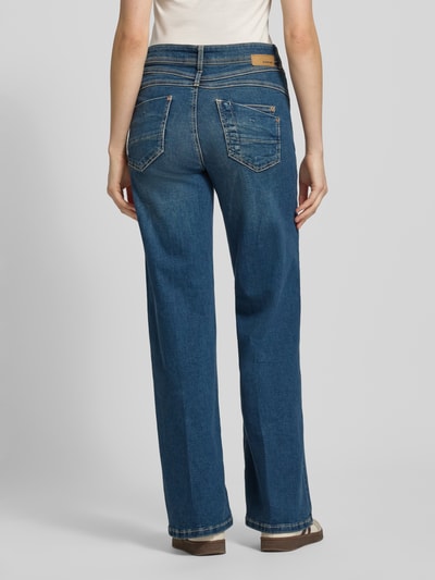 GANG Wide fit jeans met labelpatch, model 'AMELIE WIDE' Donkerblauw - 5
