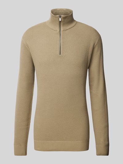 Jack & Jones Premium Sweter z dzianiny ze stójką model ‘BLUCHRISTER’ Trzcinowy 2