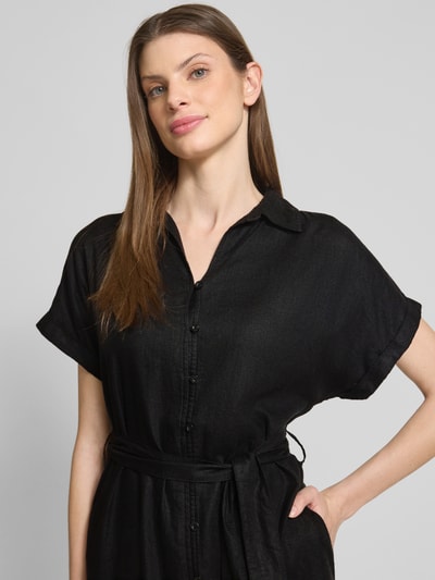 s.Oliver RED LABEL Relaxed Fit Hemdblusenkleid aus Leinen-Mix Black 3
