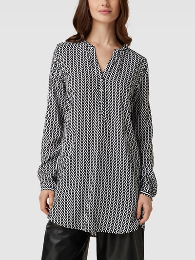 Montego Blouseshirt met all-over motief Zwart - 4