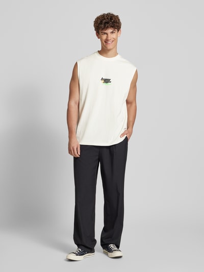 Hugo Blue Tanktop mit Label-Detail Modell 'Nalkiya' Offwhite 1