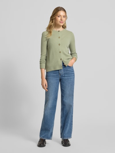 Christian Berg Woman Kardigan z okrągłym dekoltem i zapięciem na guziki Limonkowy 1