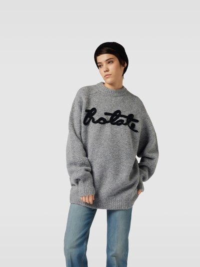 ROTATE Oversized Pullover in Strick-Optik Mittelgrau Melange 4