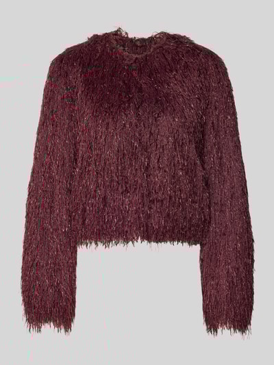 V by Vera Mont Jacke aus Effektgarn mit Rundhalsausschnitt Bordeaux 2