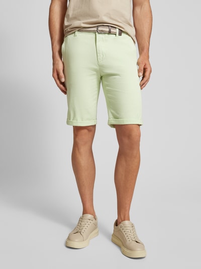 Lindbergh Slim Fit Bermudas mit Gürtel Mint 4