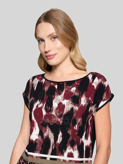 Betty Barclay Regular Fit T-Shirt mit fixiertem Umschlag Bordeaux 3