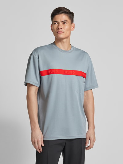 HUGO T-Shirt mit Label-Print Modell 'Dechilo' Mittelgrau 4