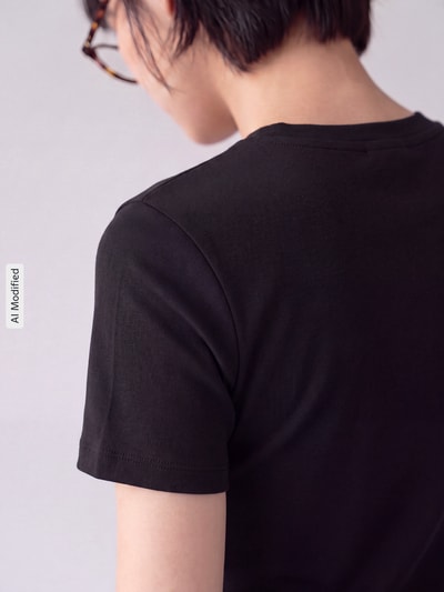 ONLY Slim Fit T-Shirt aus Baumwoll-Mix Modell 'RILEY' Black 3