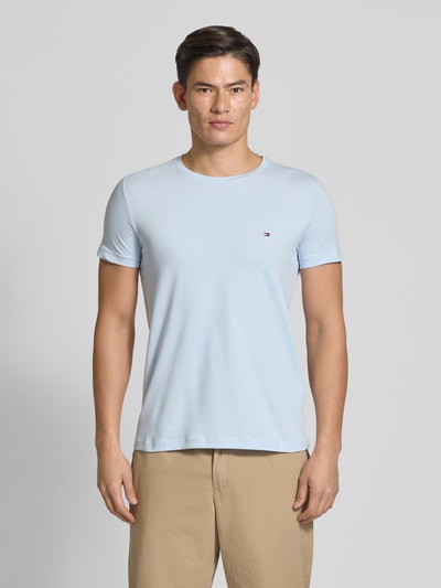 Tommy Hilfiger Slim Fit T-Shirt aus Baumwoll-Elasthan-Mix Bleu 4