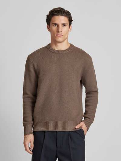 SELECTED HOMME Strickpullover mit Rundhalsausschnitt Modell 'CODY' Taupe 4